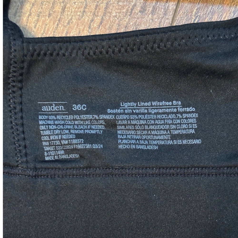 NEW! Auden 36C Lightly Lined Wirefree Bra Womens Black - Picture 4 of 4